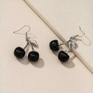 NEW black cherry coquette bow earrings, black cherry jewelry, boho chic jewelry